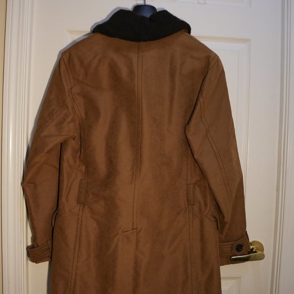 Zara Man Classic Sport Men's Faux Fur Double Breasted Overcoat Size 40 Brown NEW - Picture 3 of 8